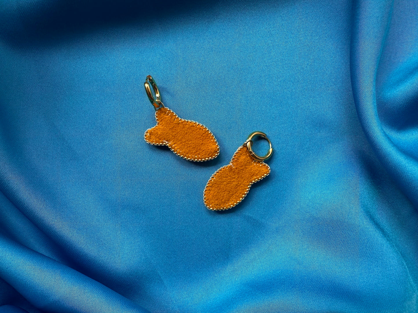 olive fish earrings