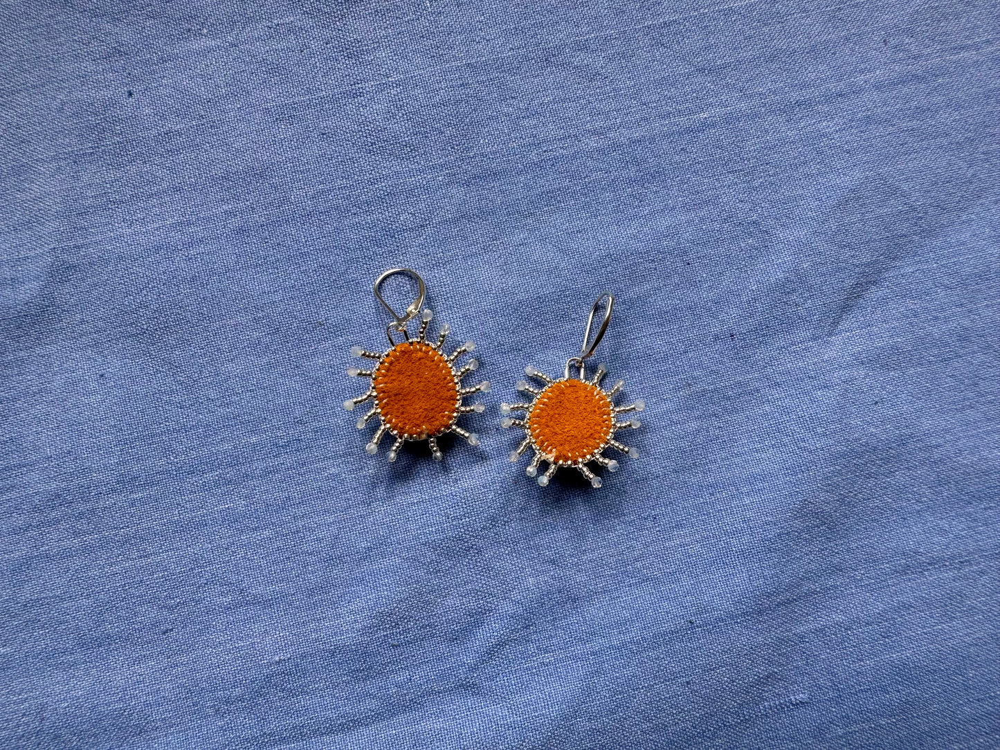 star earrings in opal & silver