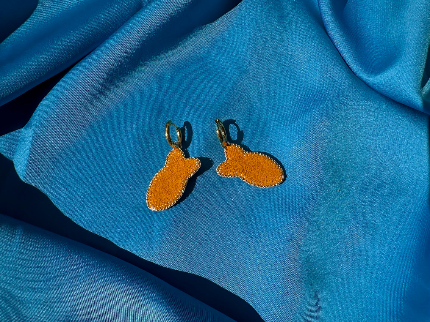 olive fish earrings w/ hoops