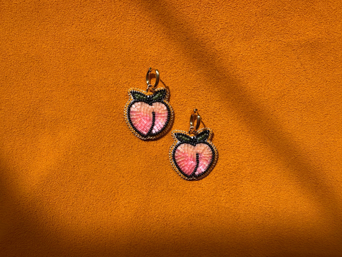 peach earrings w/ hoops