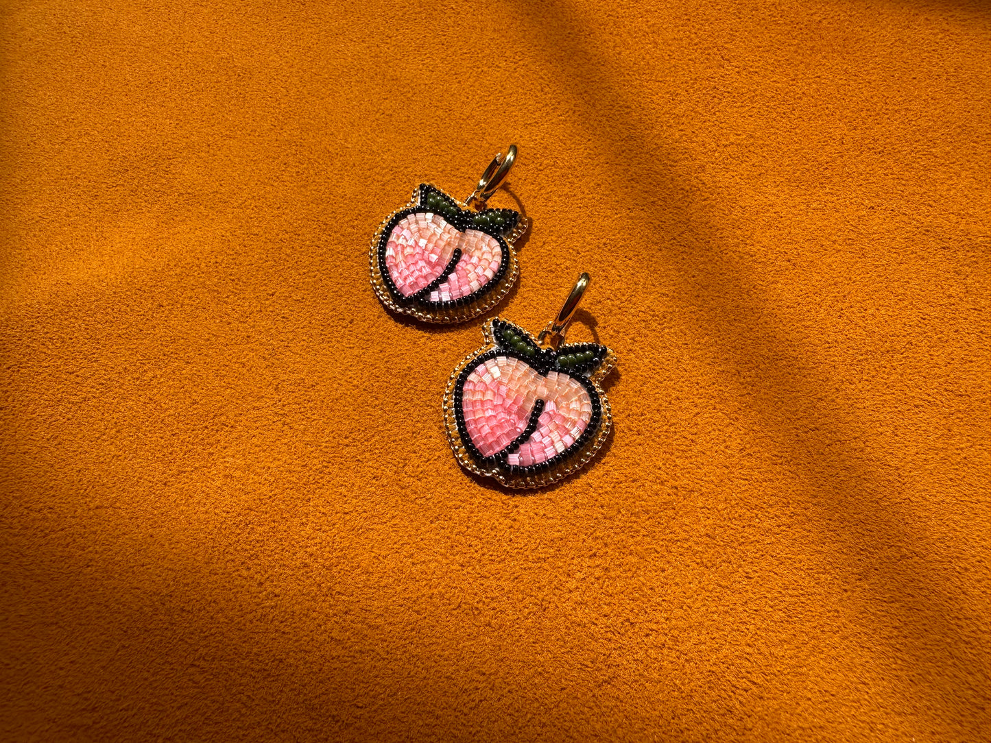 peach earrings w/ hoops