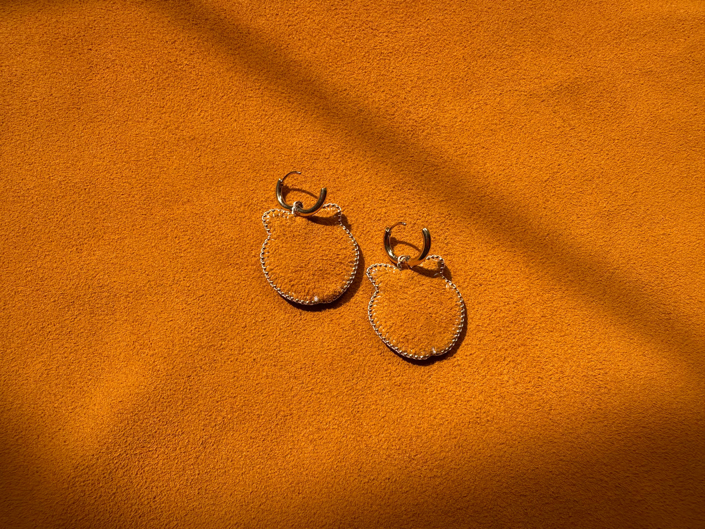 peach earrings w/ hoops