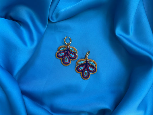 3 petal florals in cobalt & berry