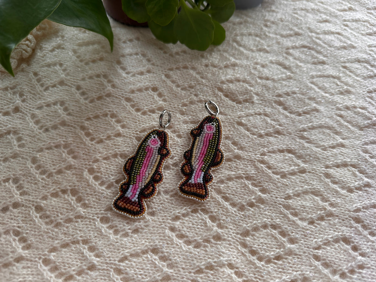 rainbow trout earrings w silver