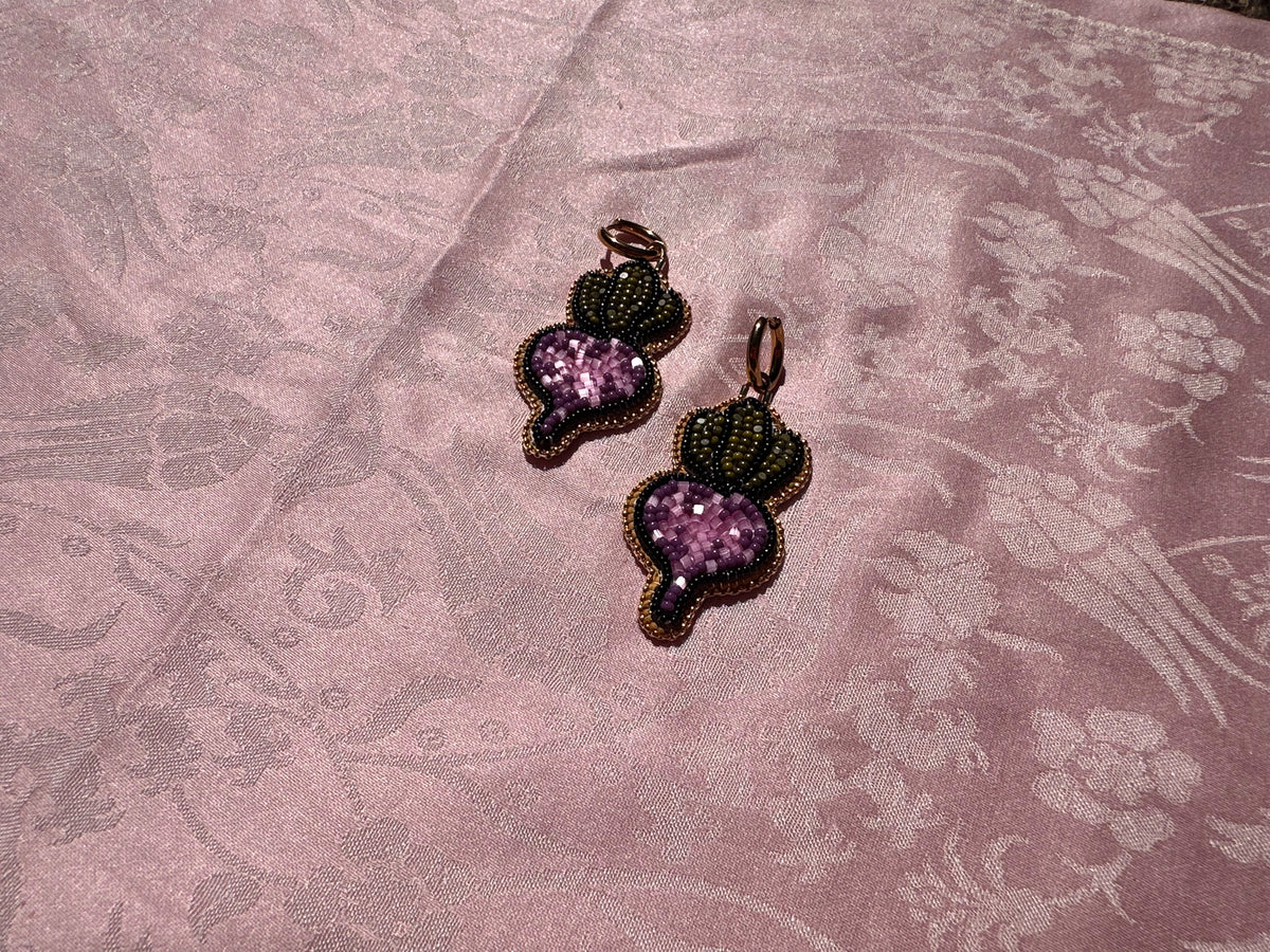 beetroot earrings