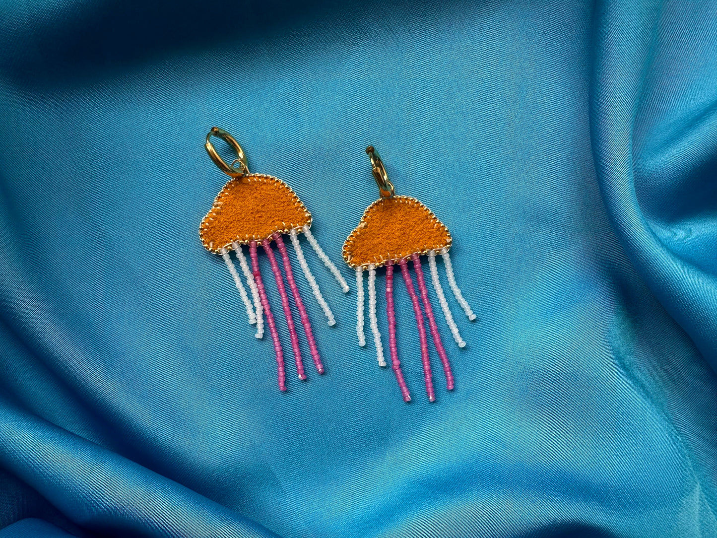 pink jellyfish earrings