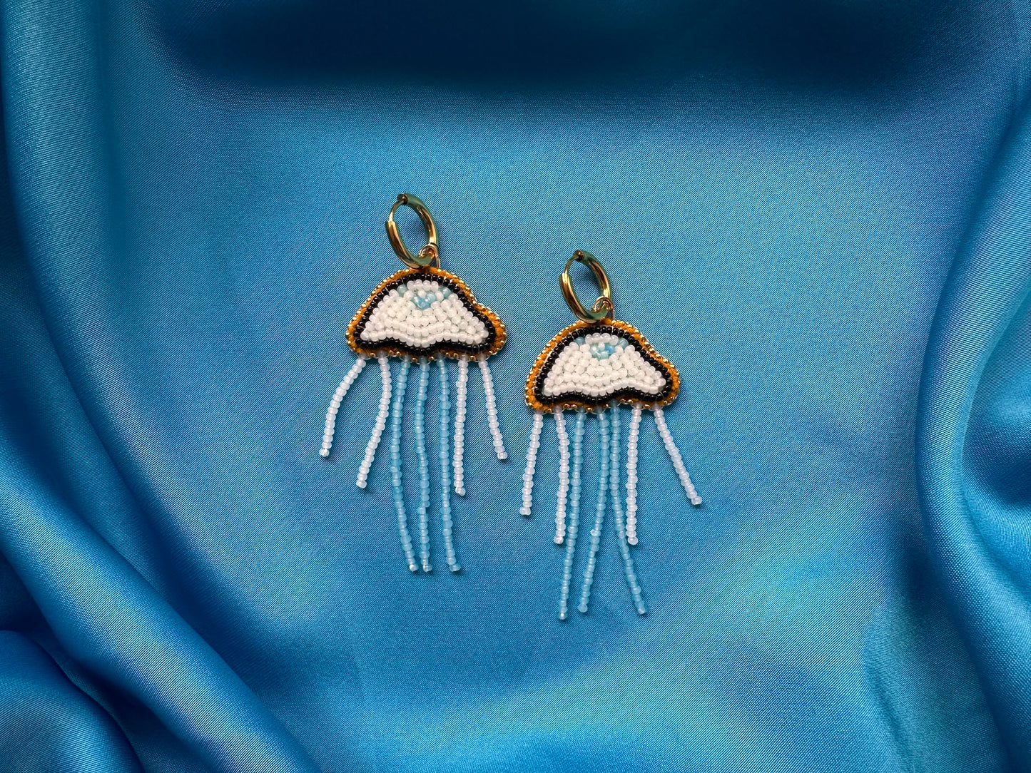 blue jellyfish earrings
