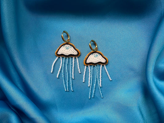 blue jellyfish earrings