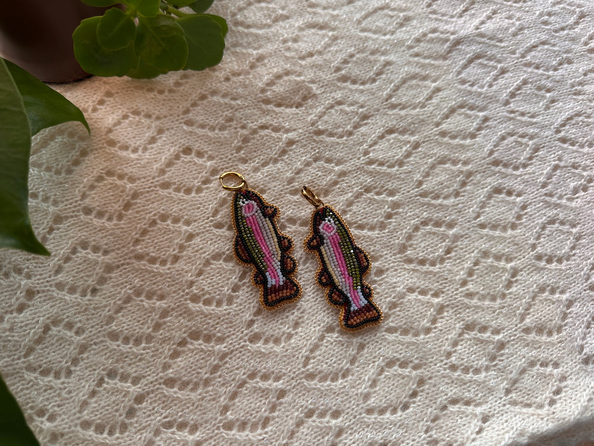 rainbow trout earrings w gold