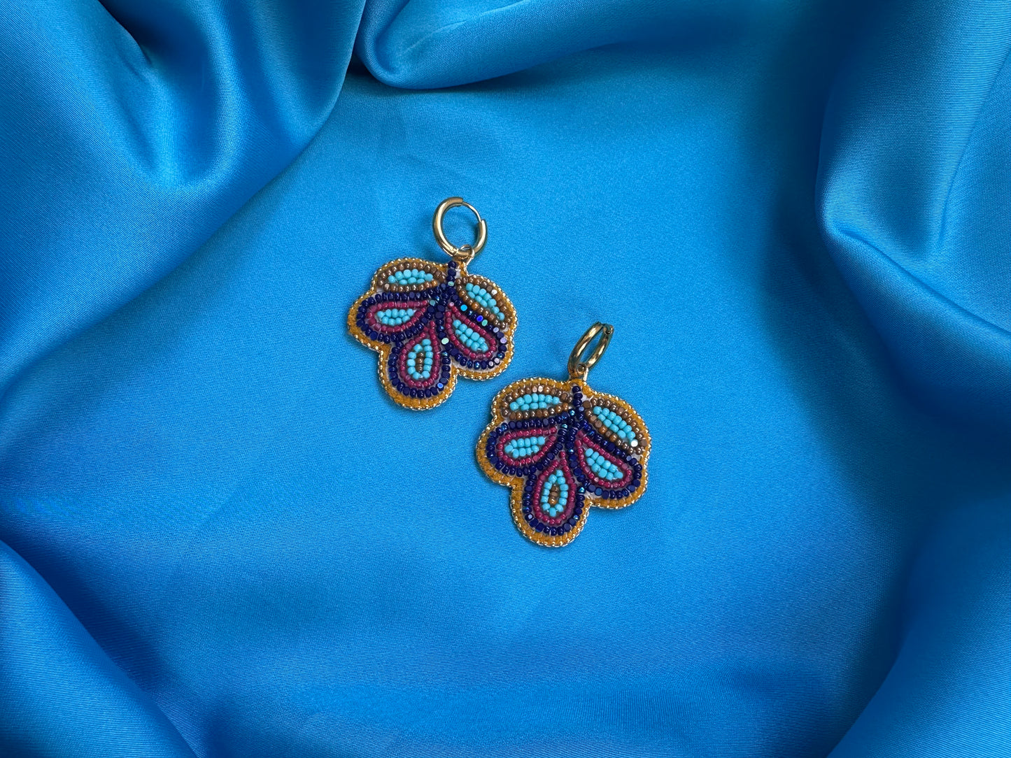 3 petal florals in cobalt & berry