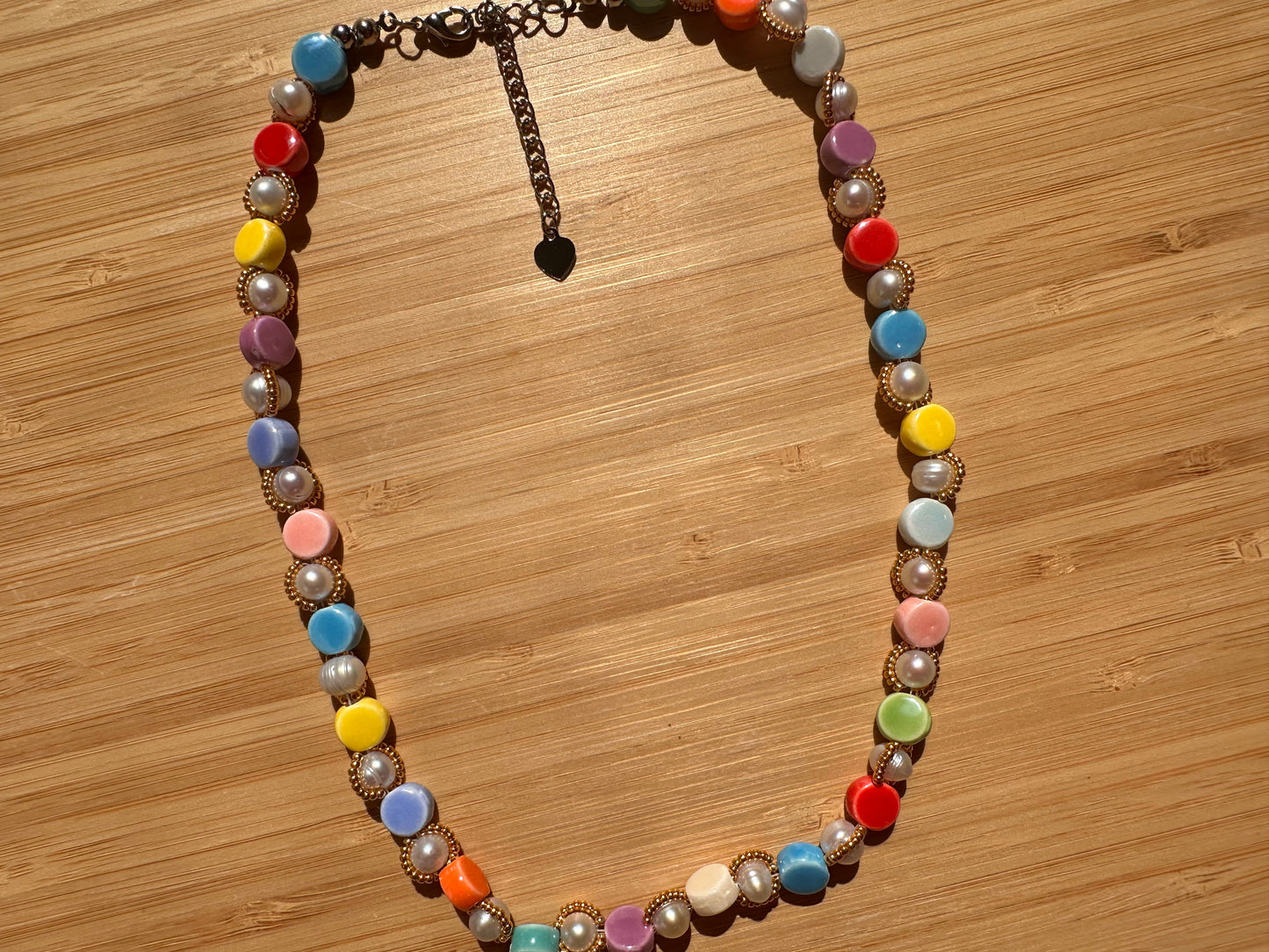 pearl & ceramic bead necklace