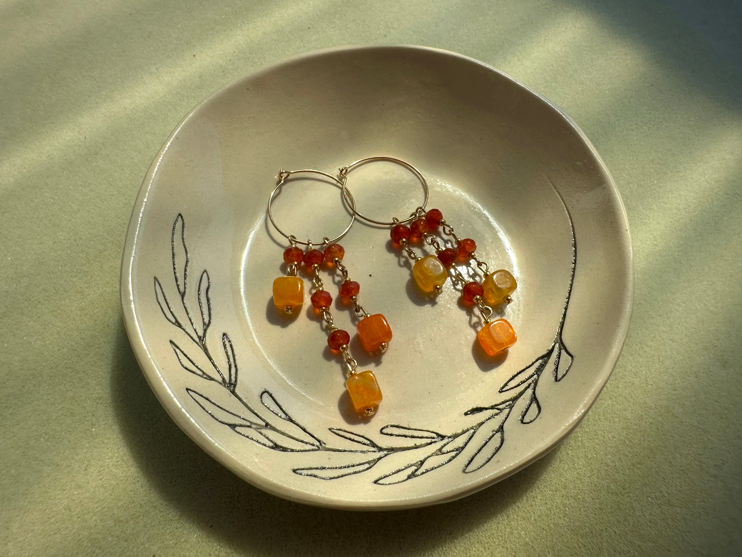 orange agate dangles