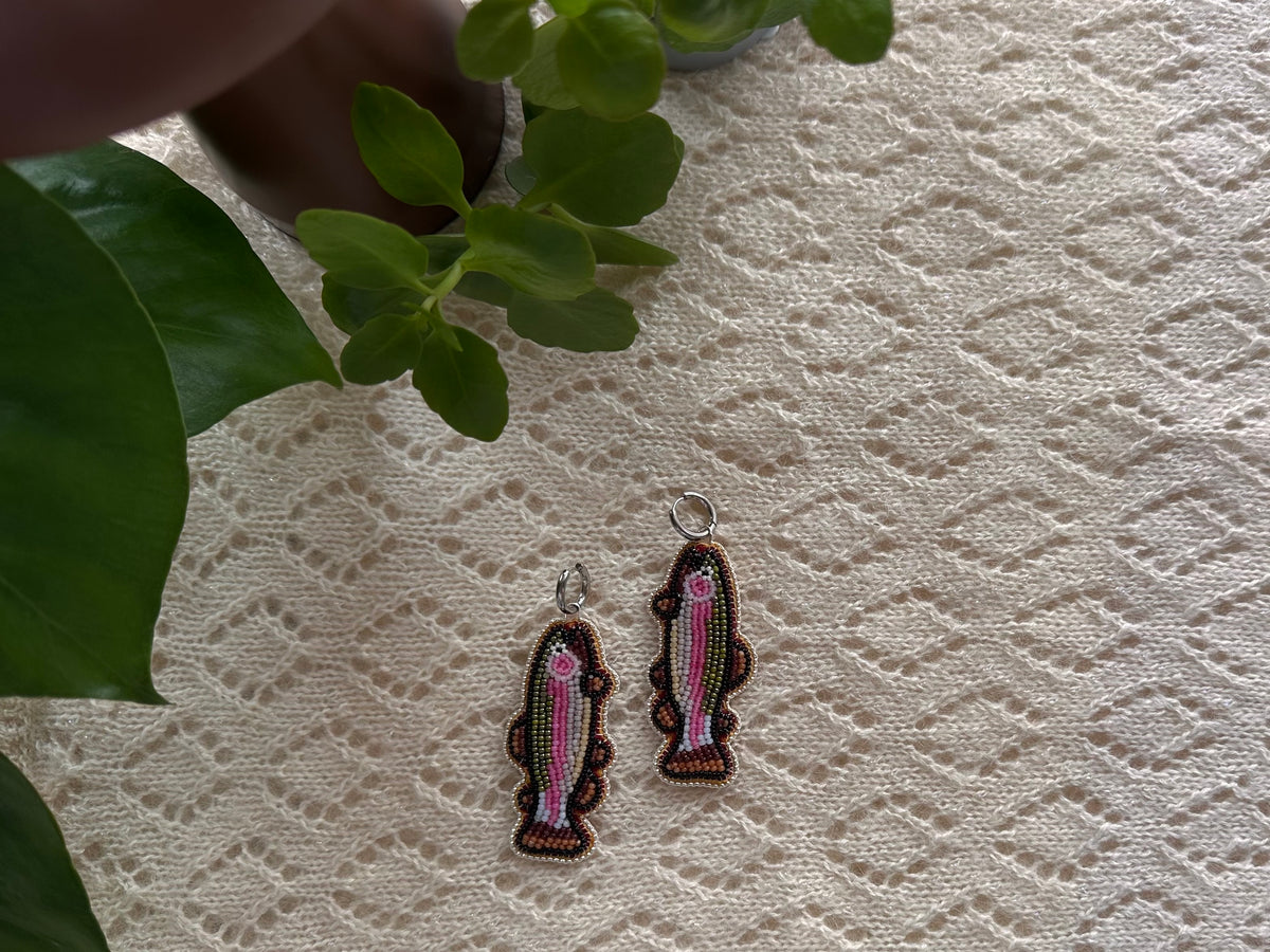 rainbow trout earrings w silver