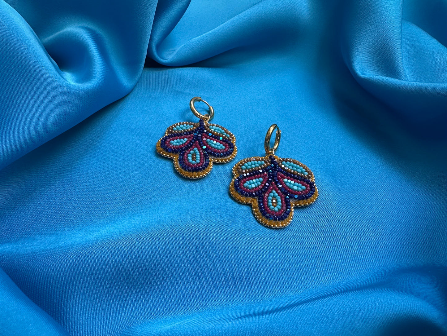 3 petal florals in cobalt & berry