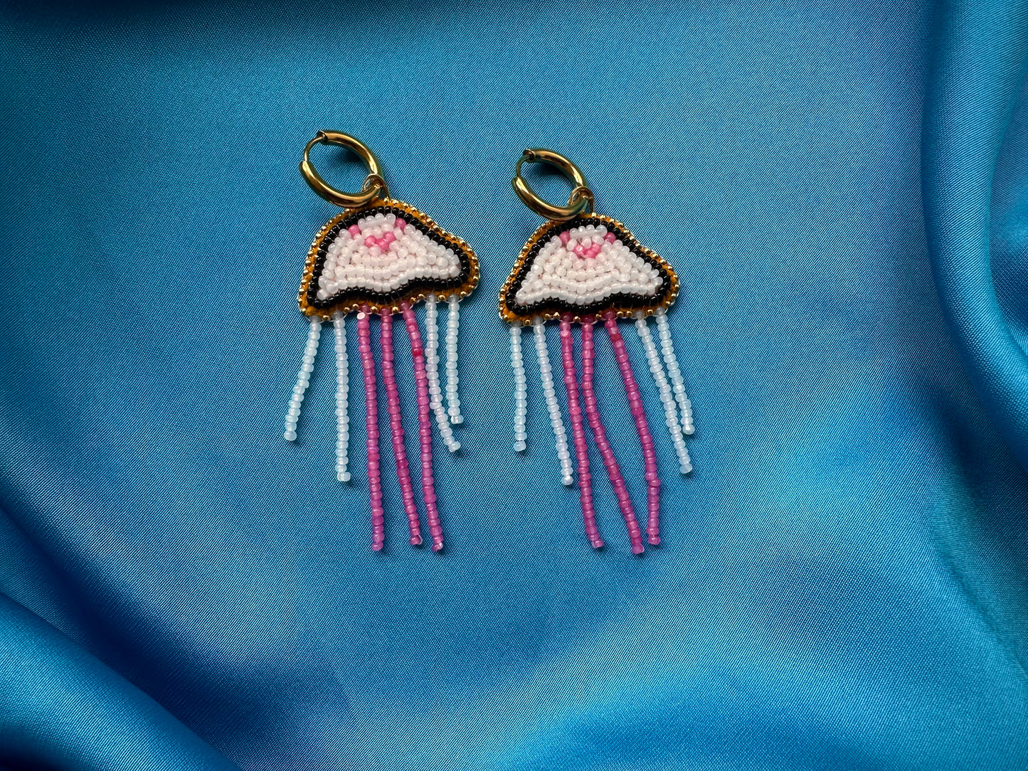 pink jellyfish earrings