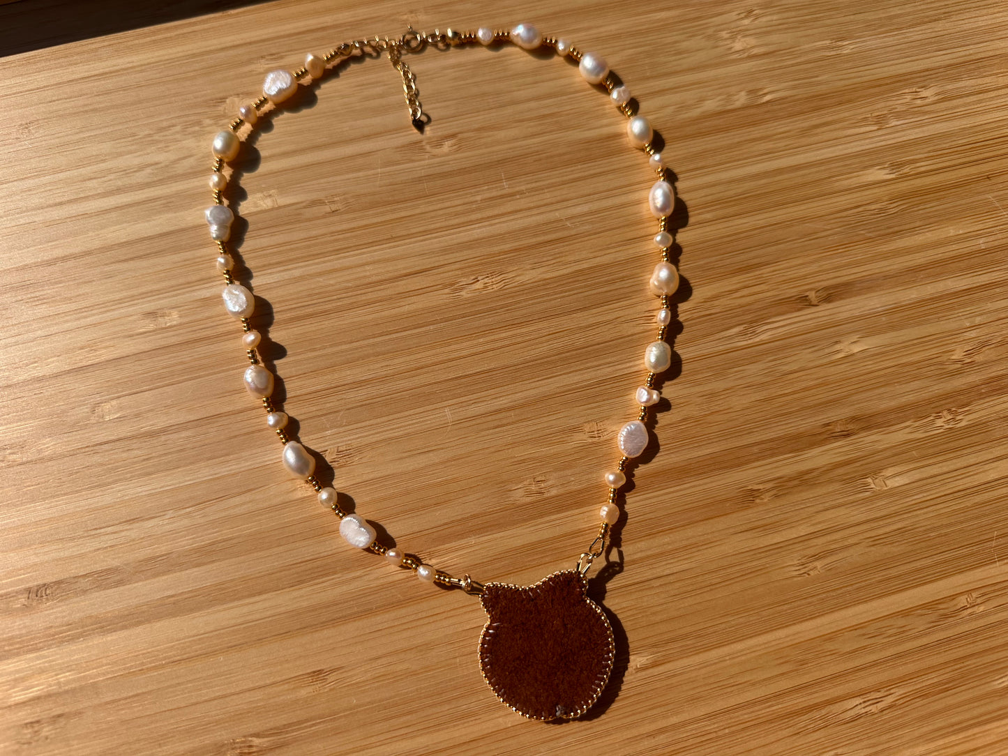 peach necklace