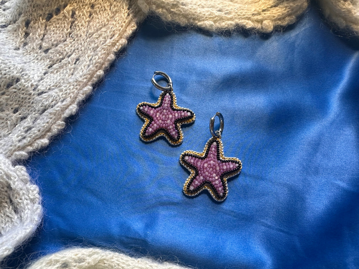 purple starfish earrings