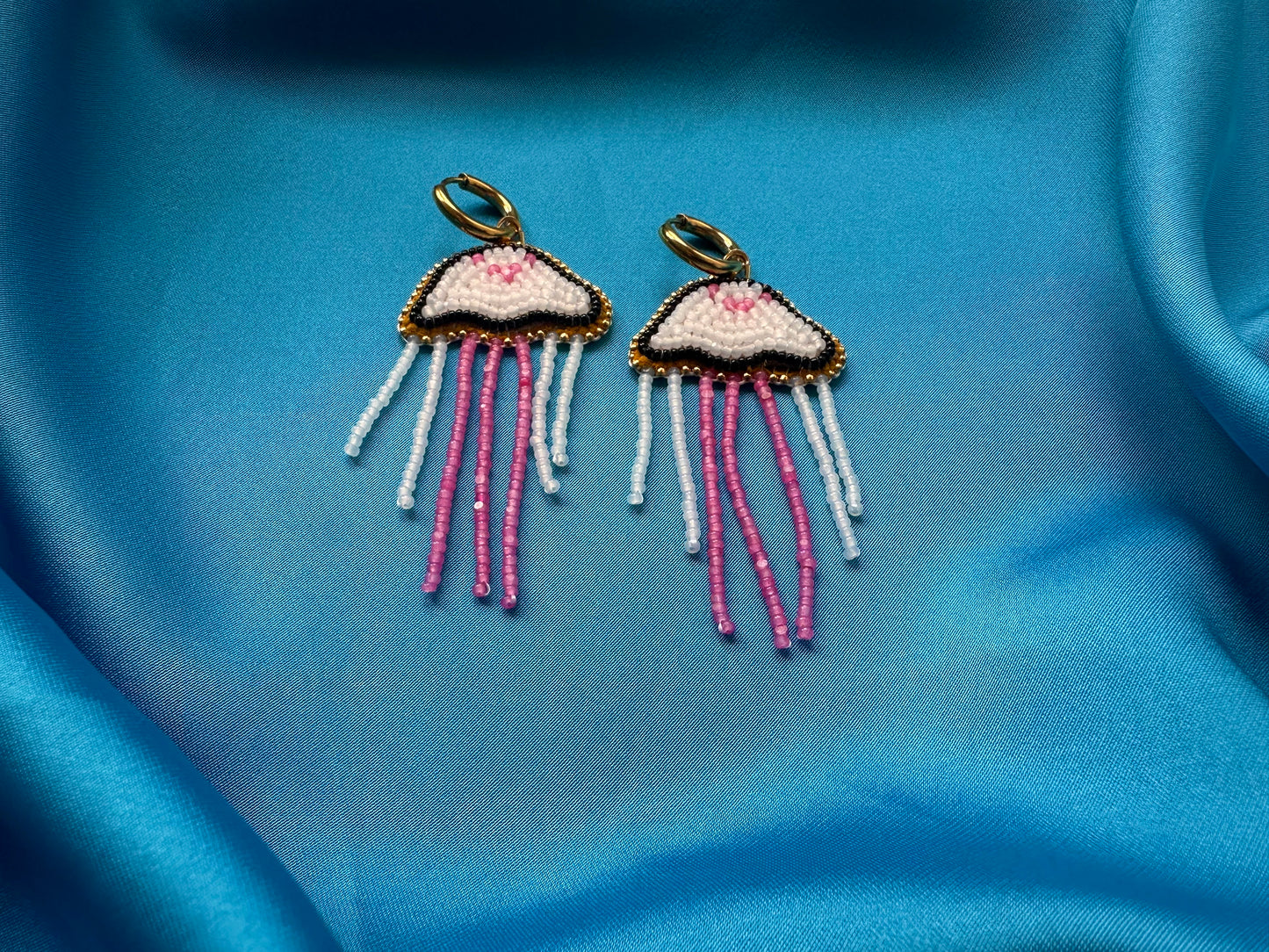 pink jellyfish earrings