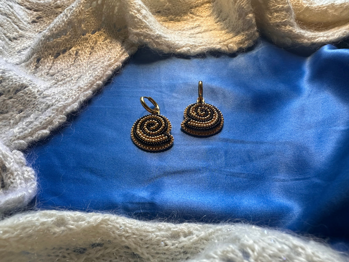 gold shell earrings