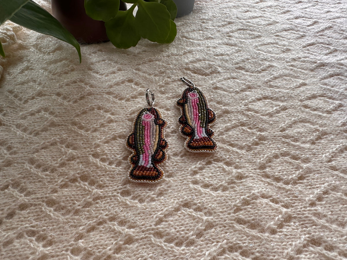 rainbow trout earrings w silver