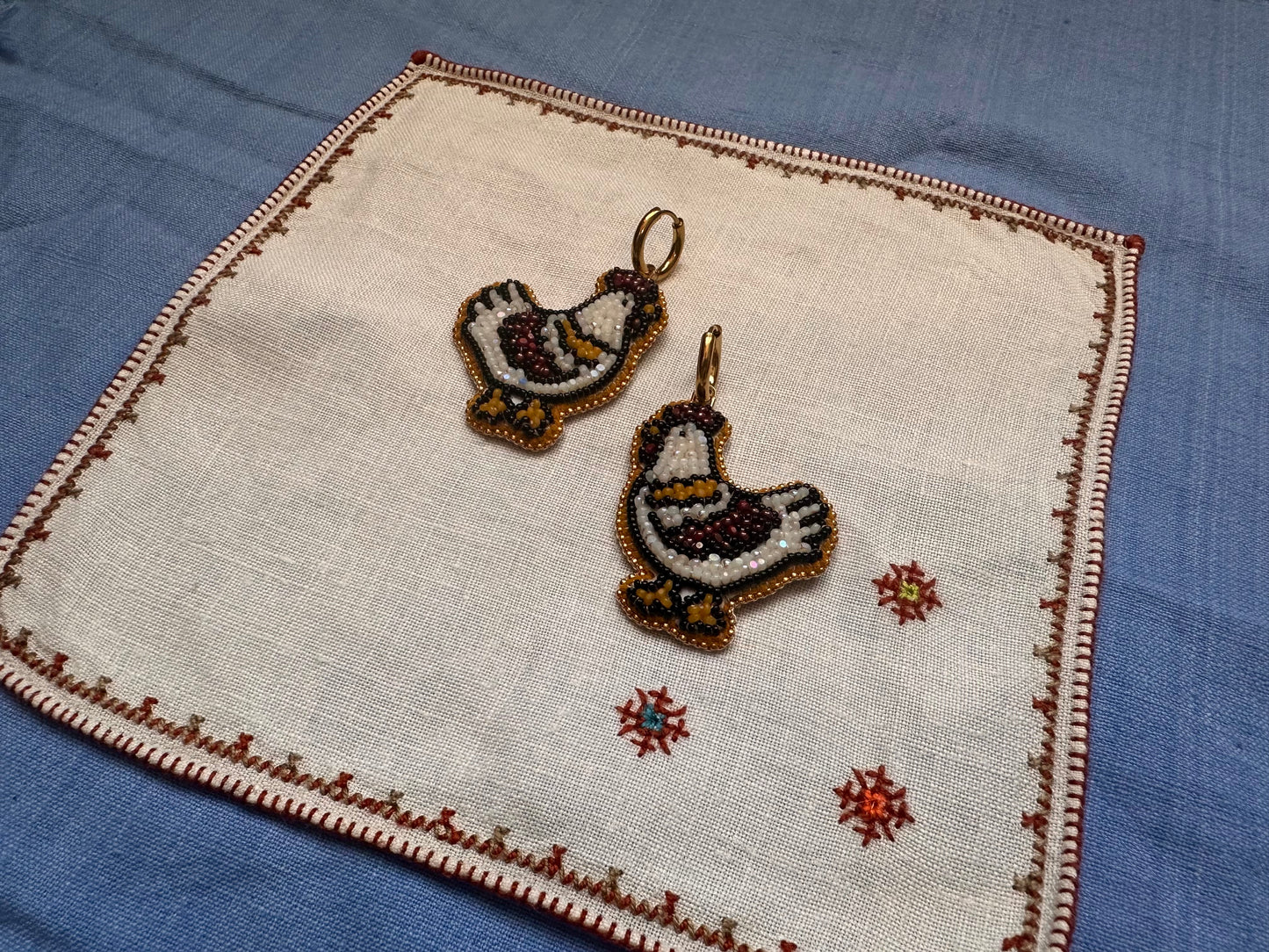 chicken earrings