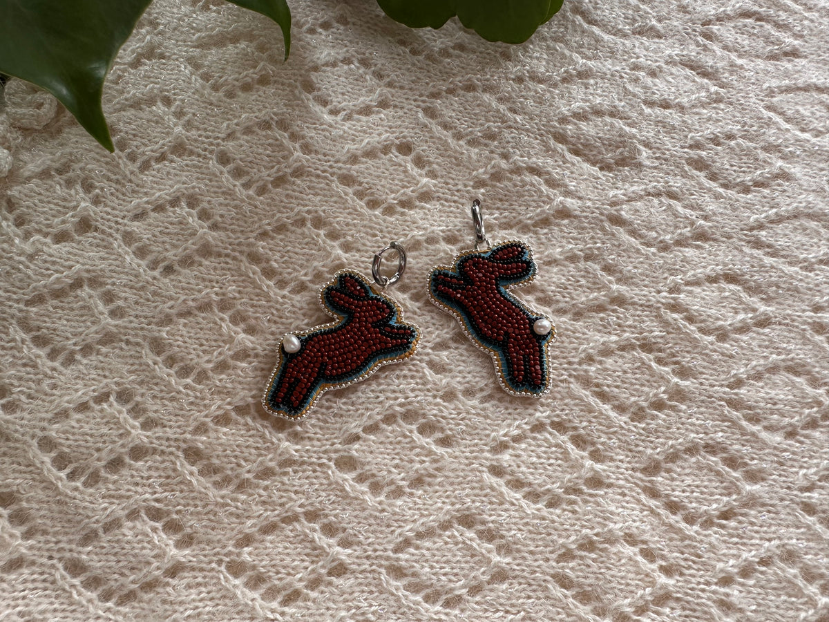 chocolate bunny earrings