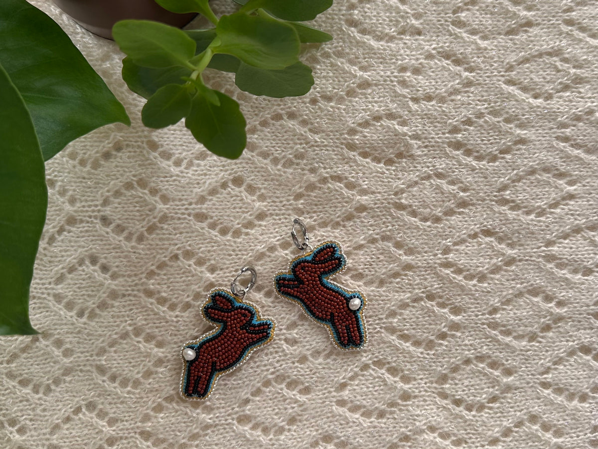 chocolate bunny earrings