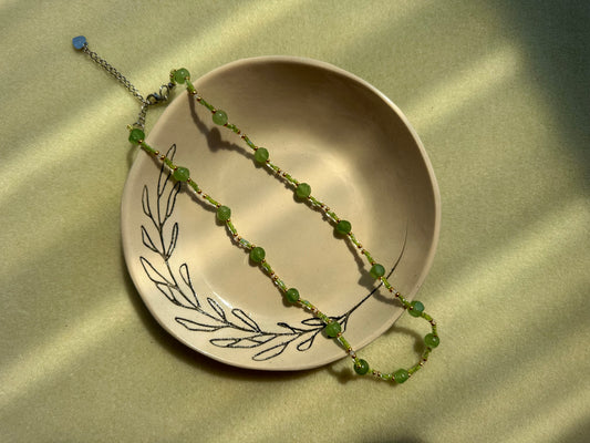 dainty green adventurine necklace
