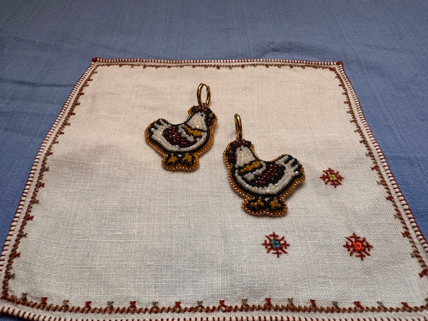 chicken earrings