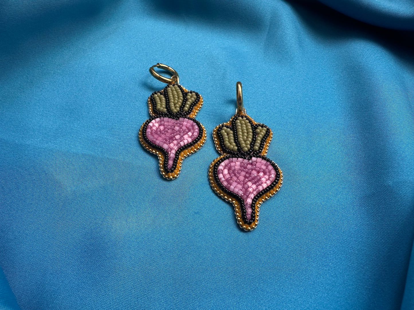 beetroot earrings