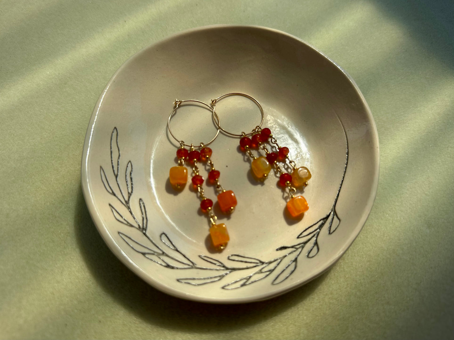 orange agate dangles