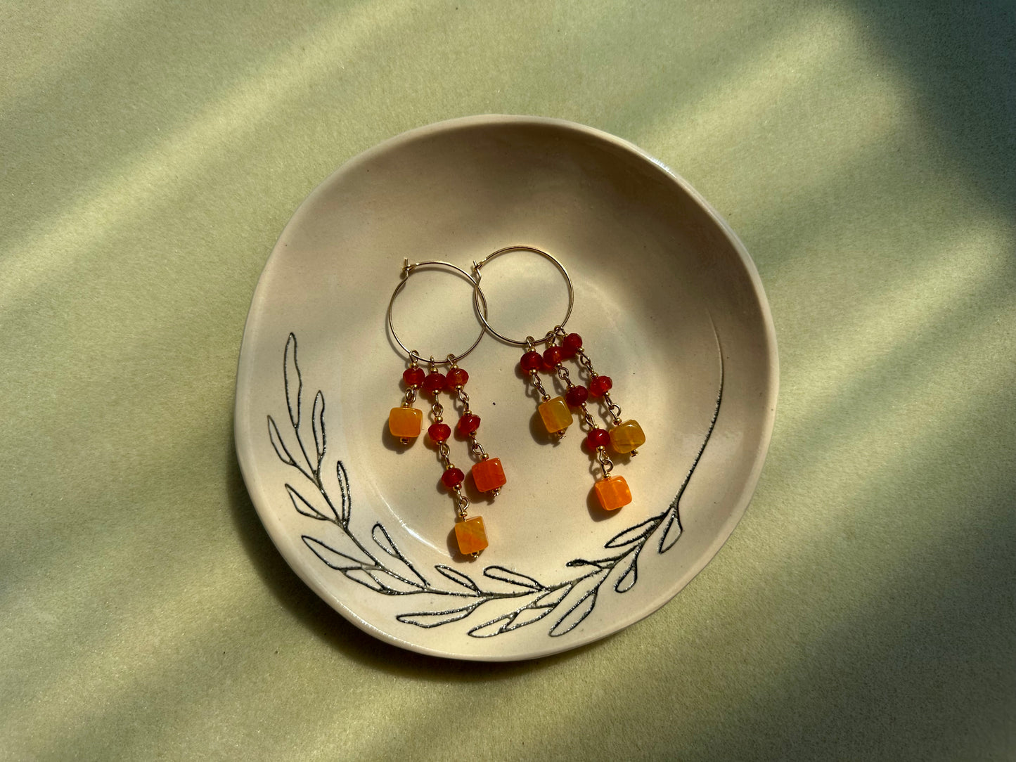 orange agate dangles