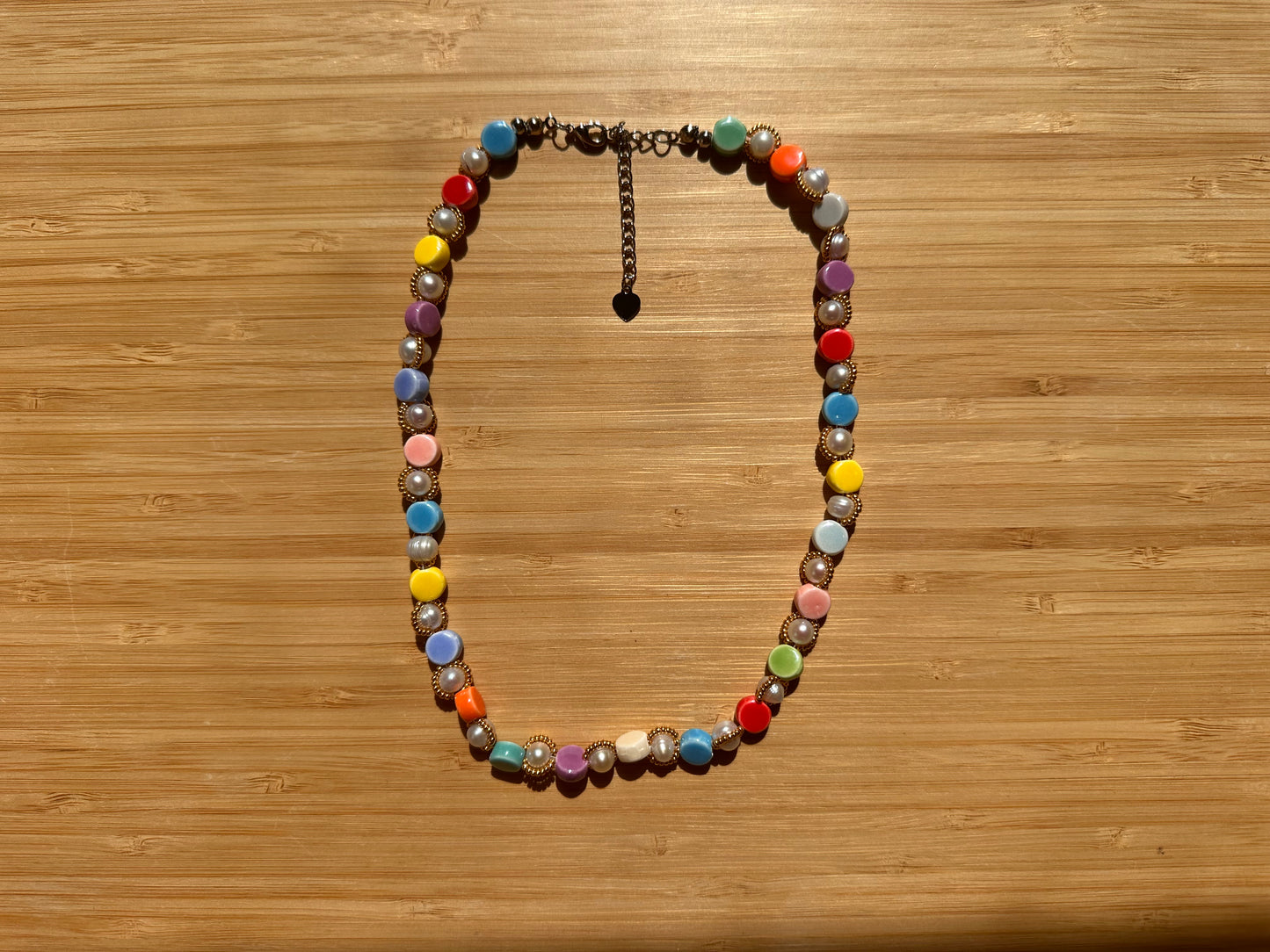 pearl & ceramic bead necklace