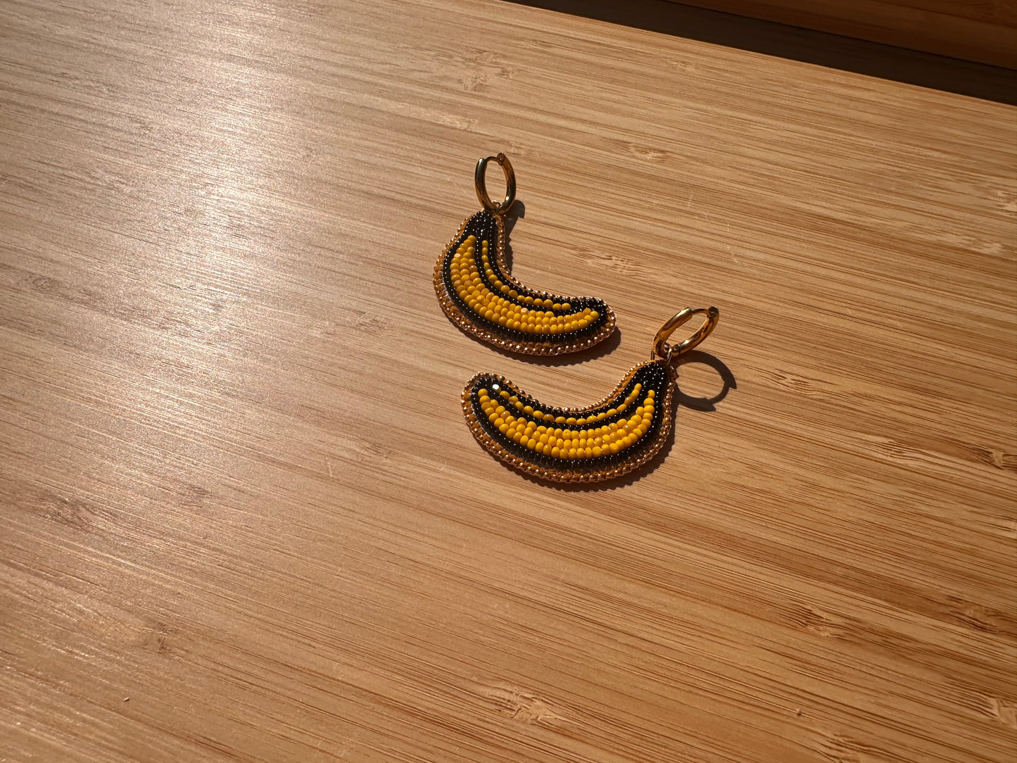 banana earrings w/ hoops