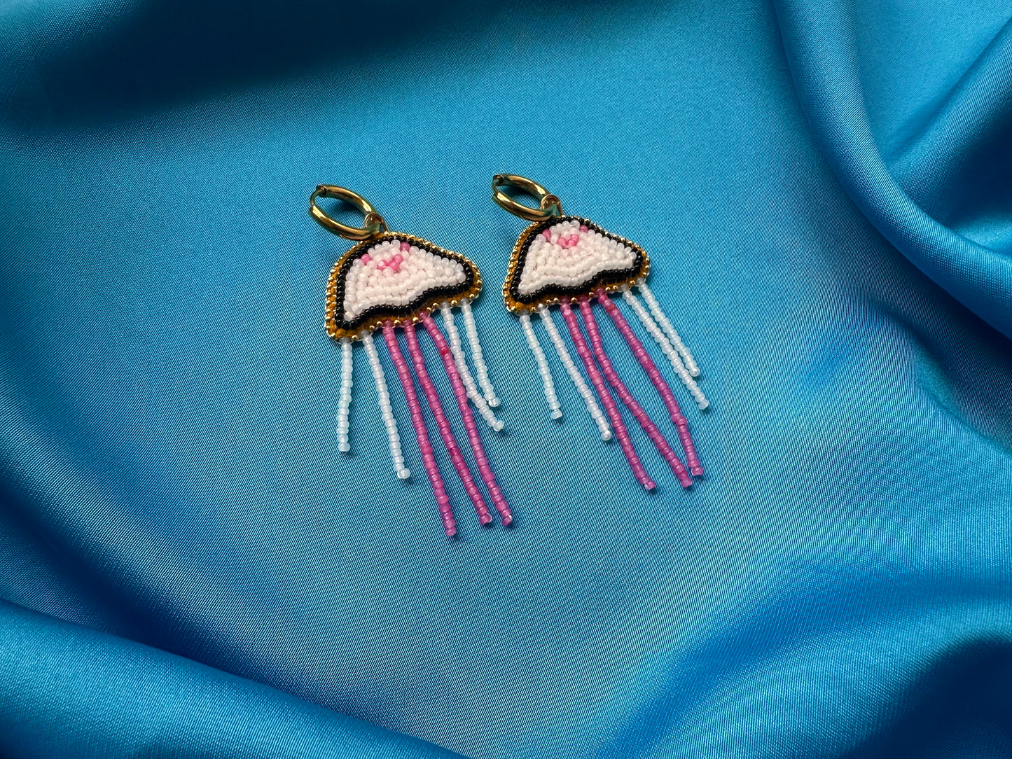 pink jellyfish earrings