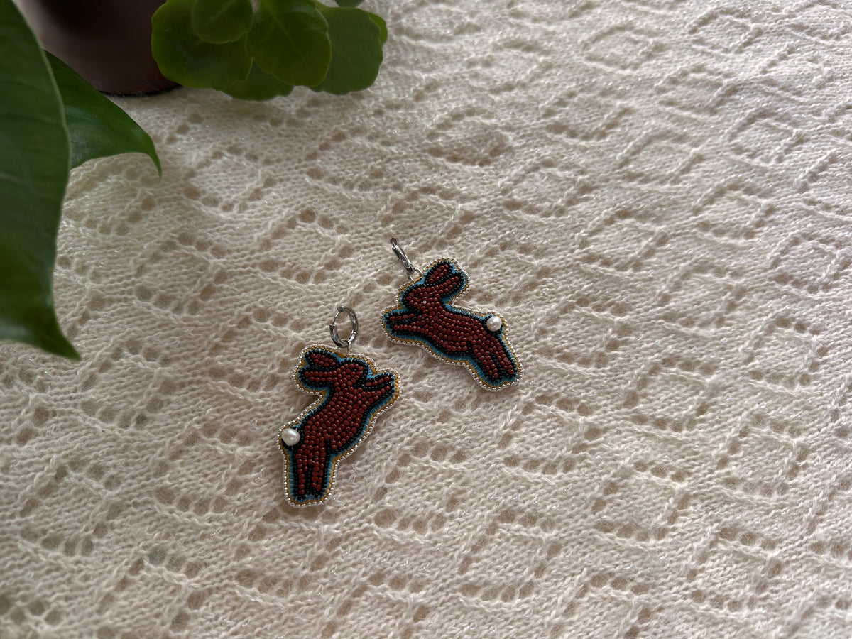 chocolate bunny earrings