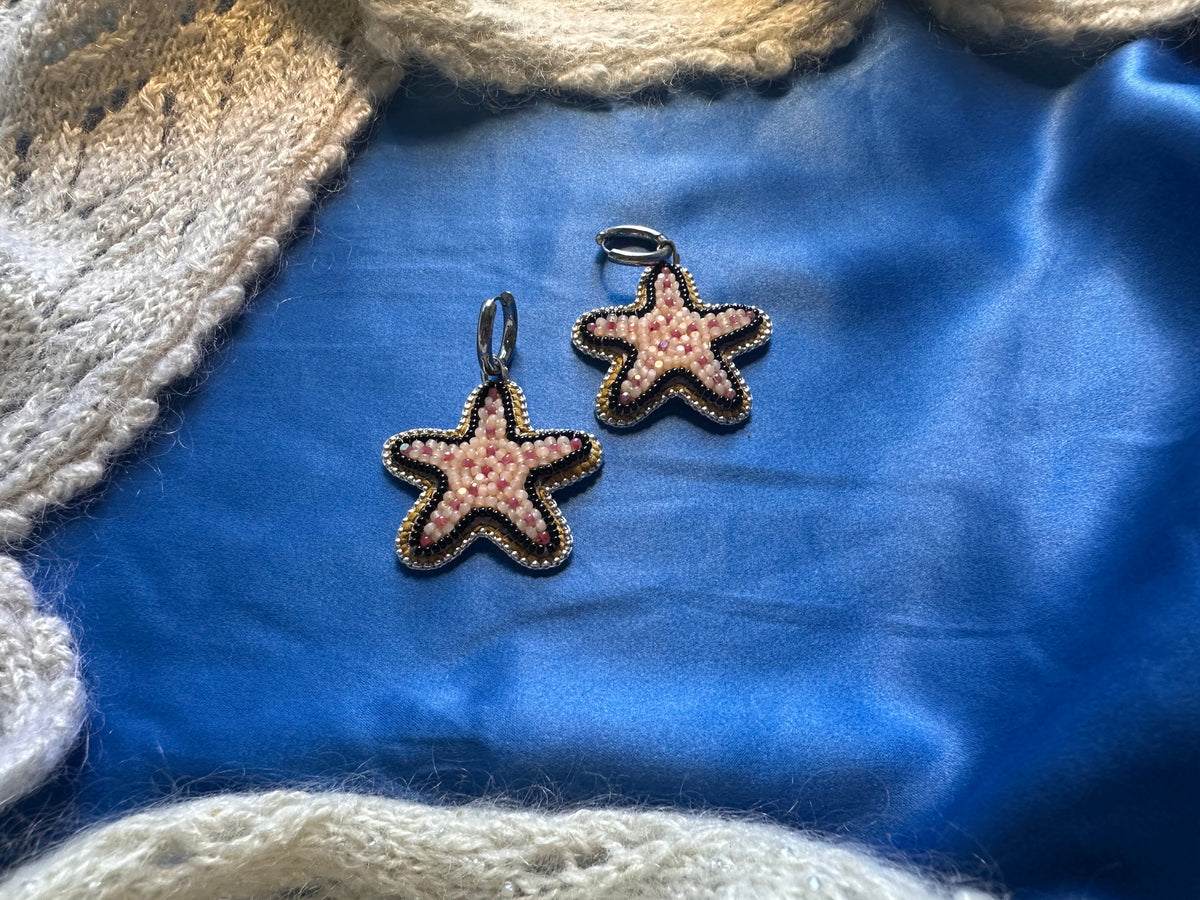 pink starfish earrings