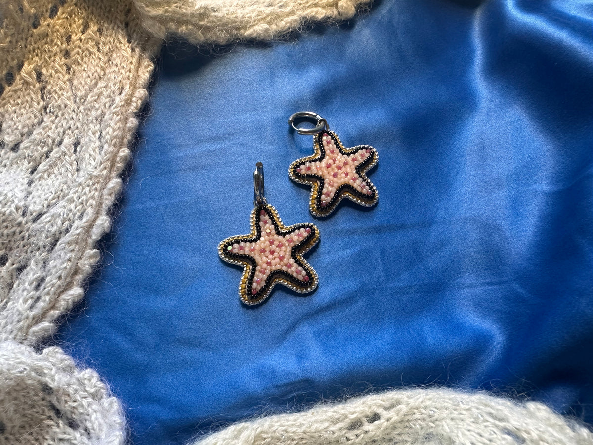 pink starfish earrings