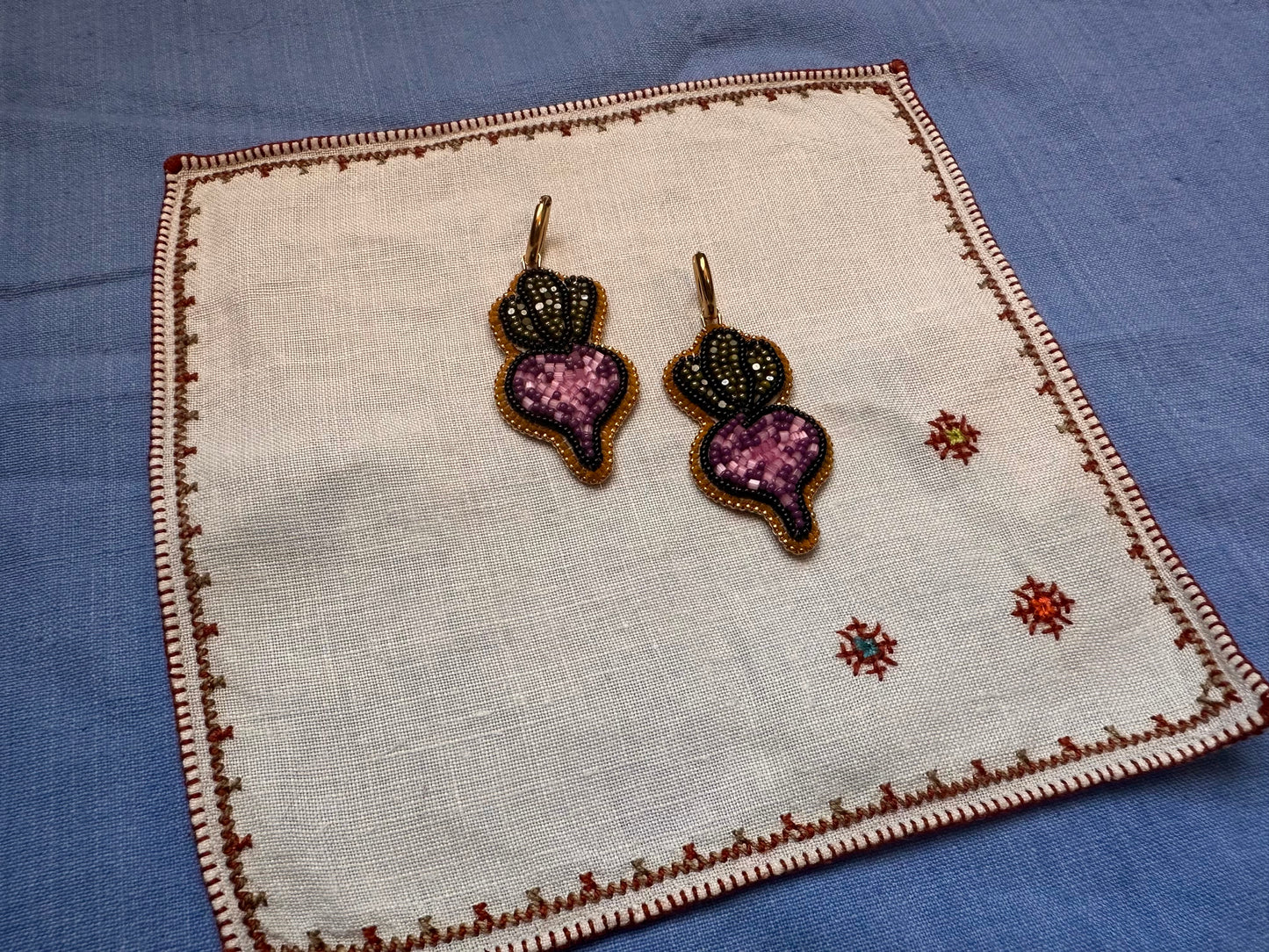 beetroot earrings