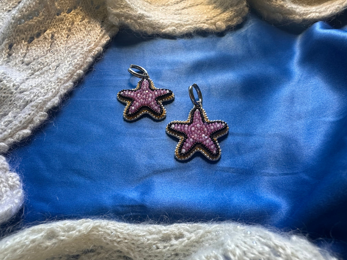 purple starfish earrings
