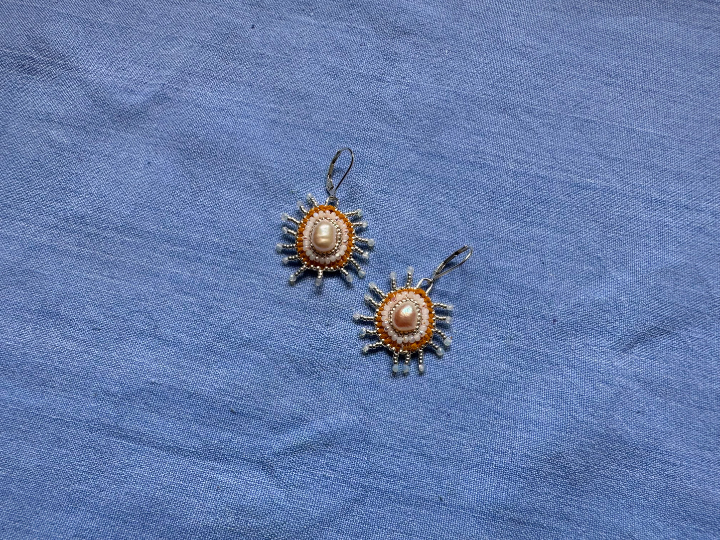 star earrings in opal & silver