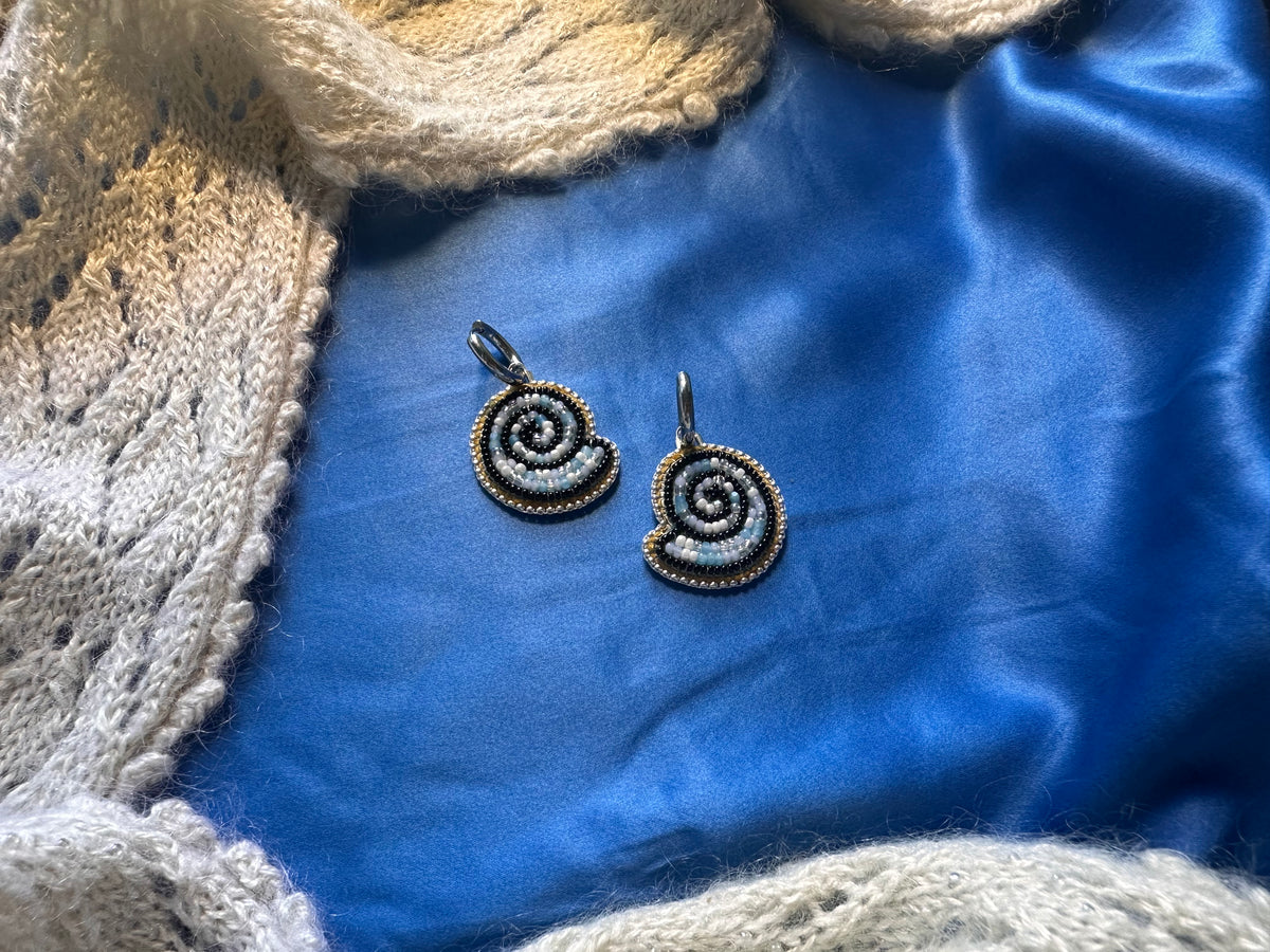 blue shell earrings