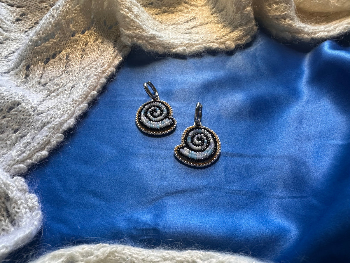 blue shell earrings