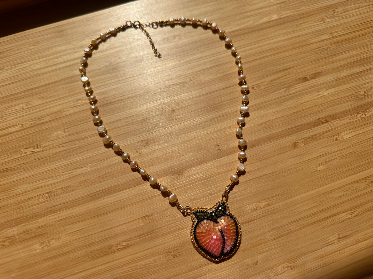 peach necklace