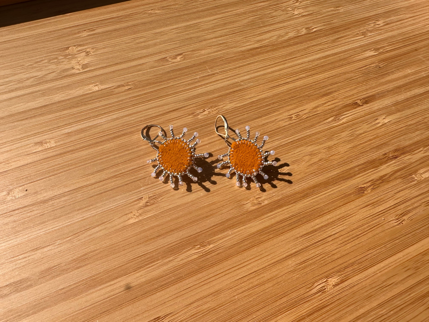 star earrings in baby pink & silver