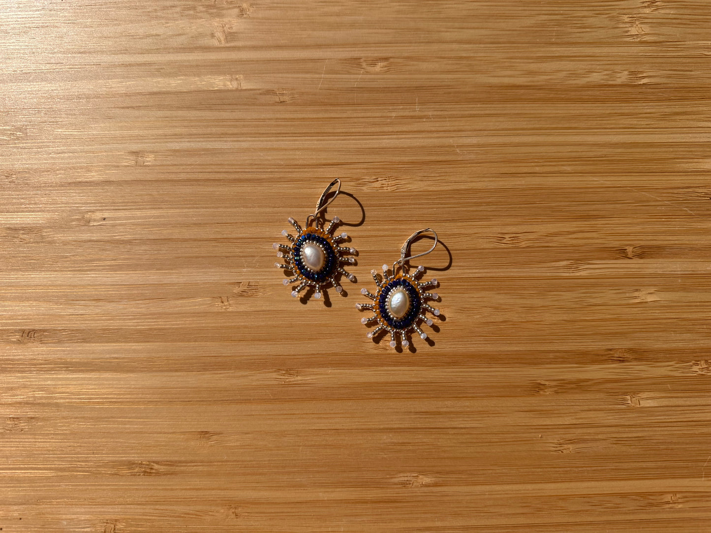 star earrings in cobalt & silver