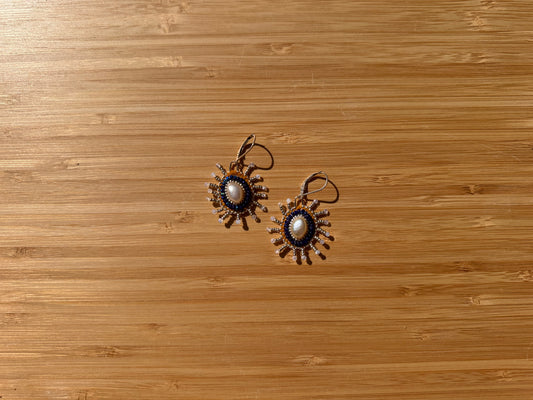 star earrings in cobalt & silver