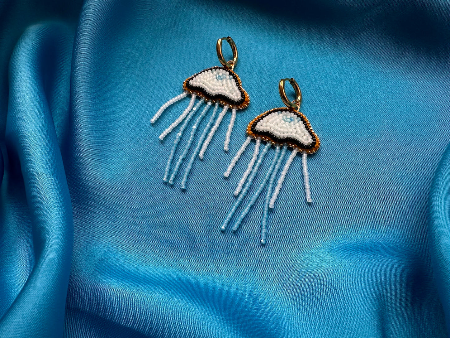 blue jellyfish earrings