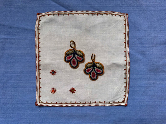 3 petal florals in cobalt