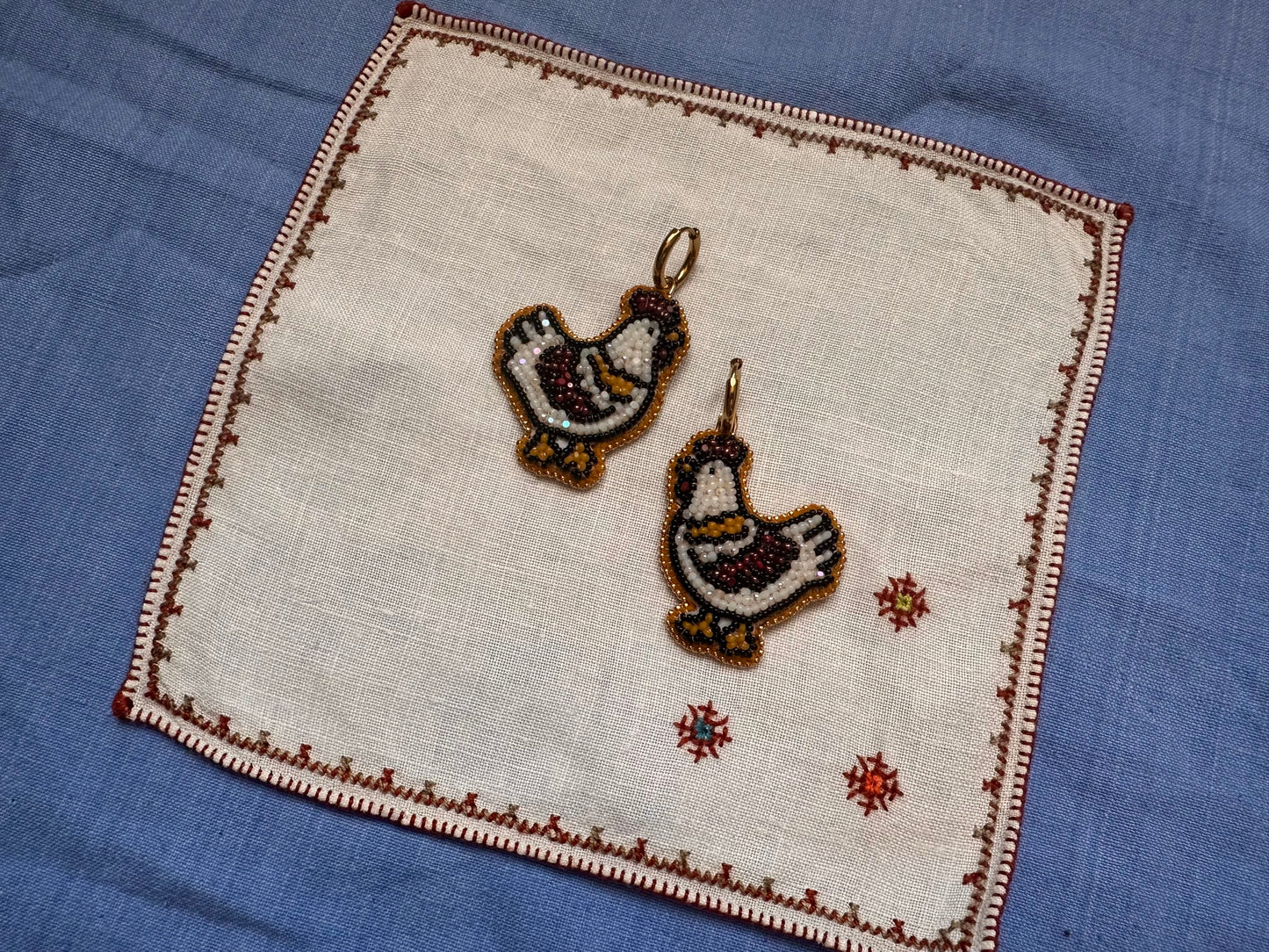 chicken earrings